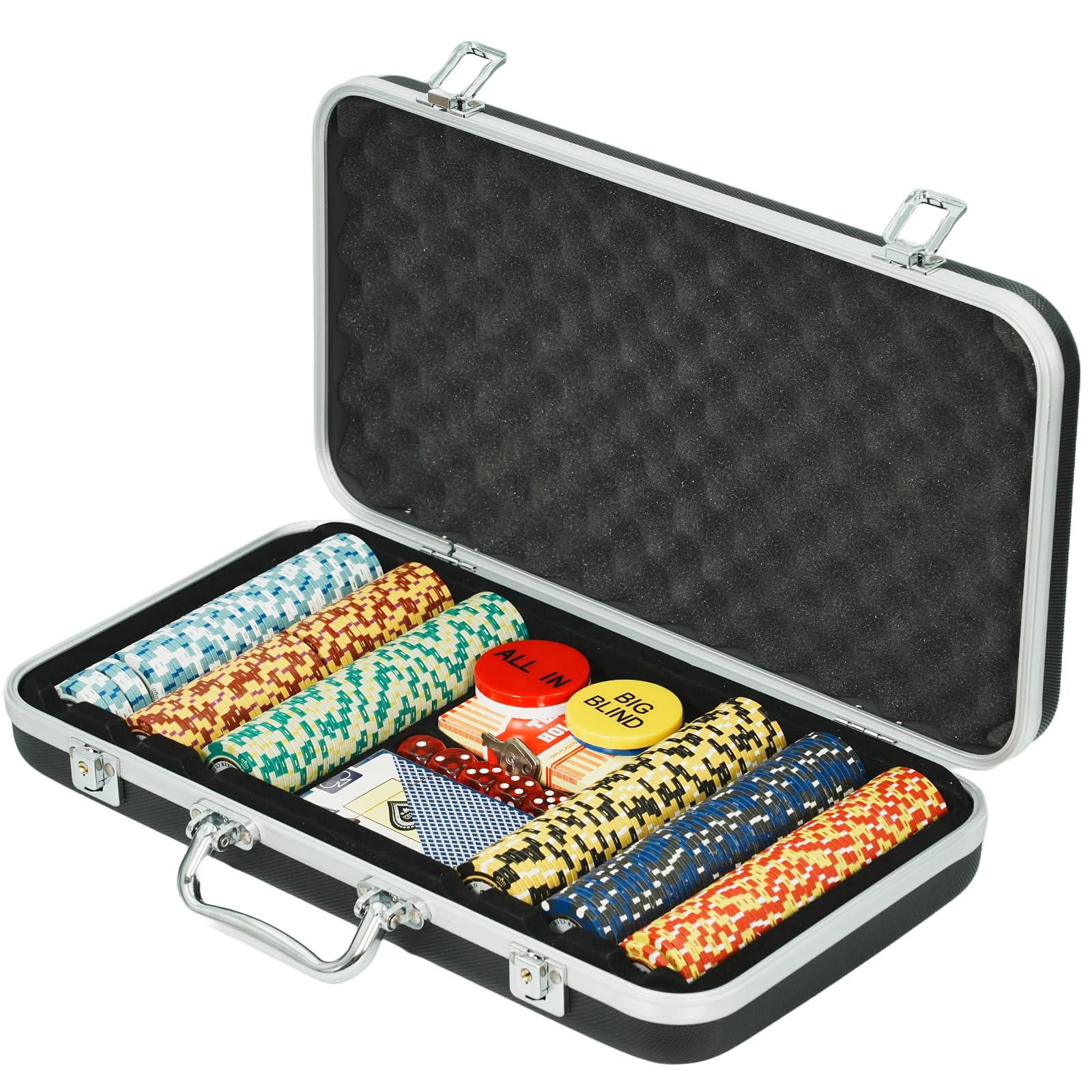 SEIDO Poker Chips Clay Monte Carlo Genuine Poker Set Authentic Casino Equivalent Poker Playing Cards Chip Weight Set of 300 14.6g