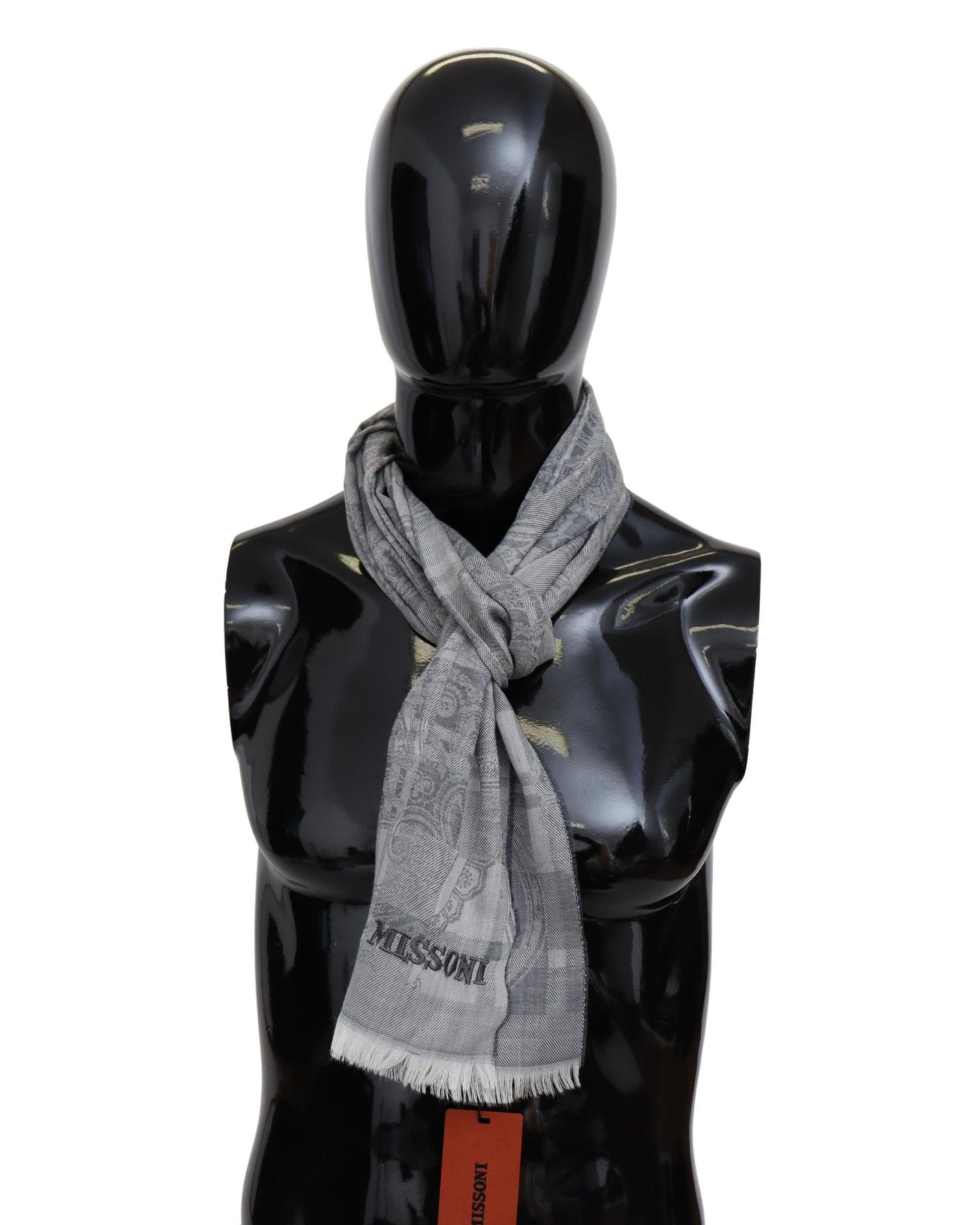Missoni Scarf Grey Patterned- Gray Scarves