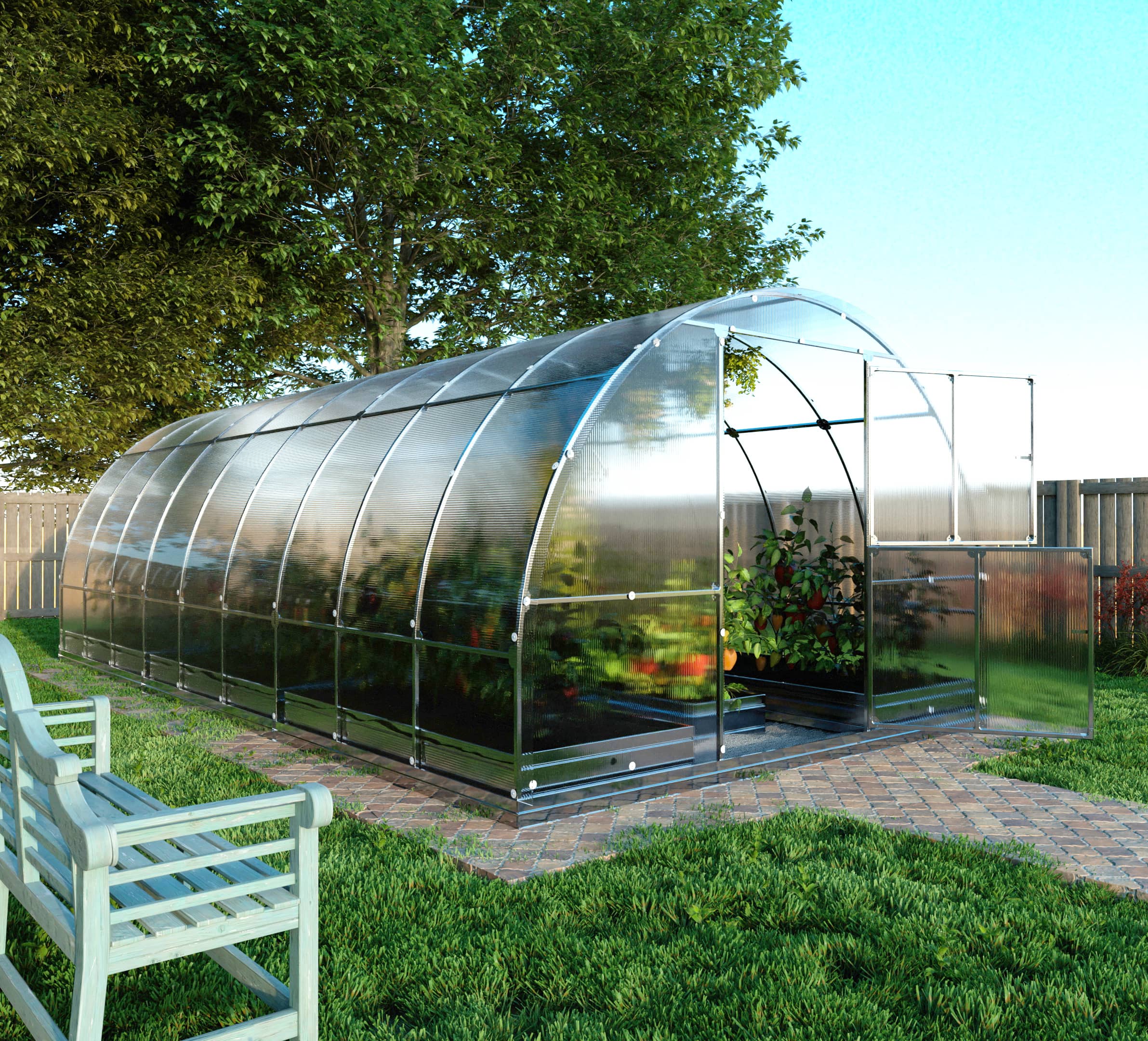 Klasika Greenhouses Certified Greenhouse Klasika Tube 3 X 6 M (18 M²), 6 mm Polycarbonate Cover