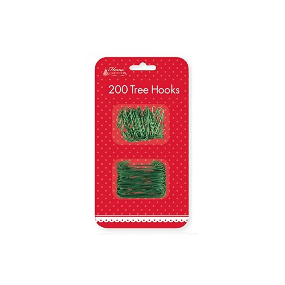 Home Fusion 200 x Christmas Xmas Green Wire Plastic Tree Hooks Bauble Ornament Decoration