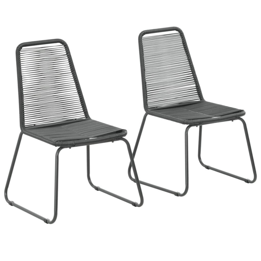 VidaXL Outdoor Chairs 2 pcs Poly Rattan Black