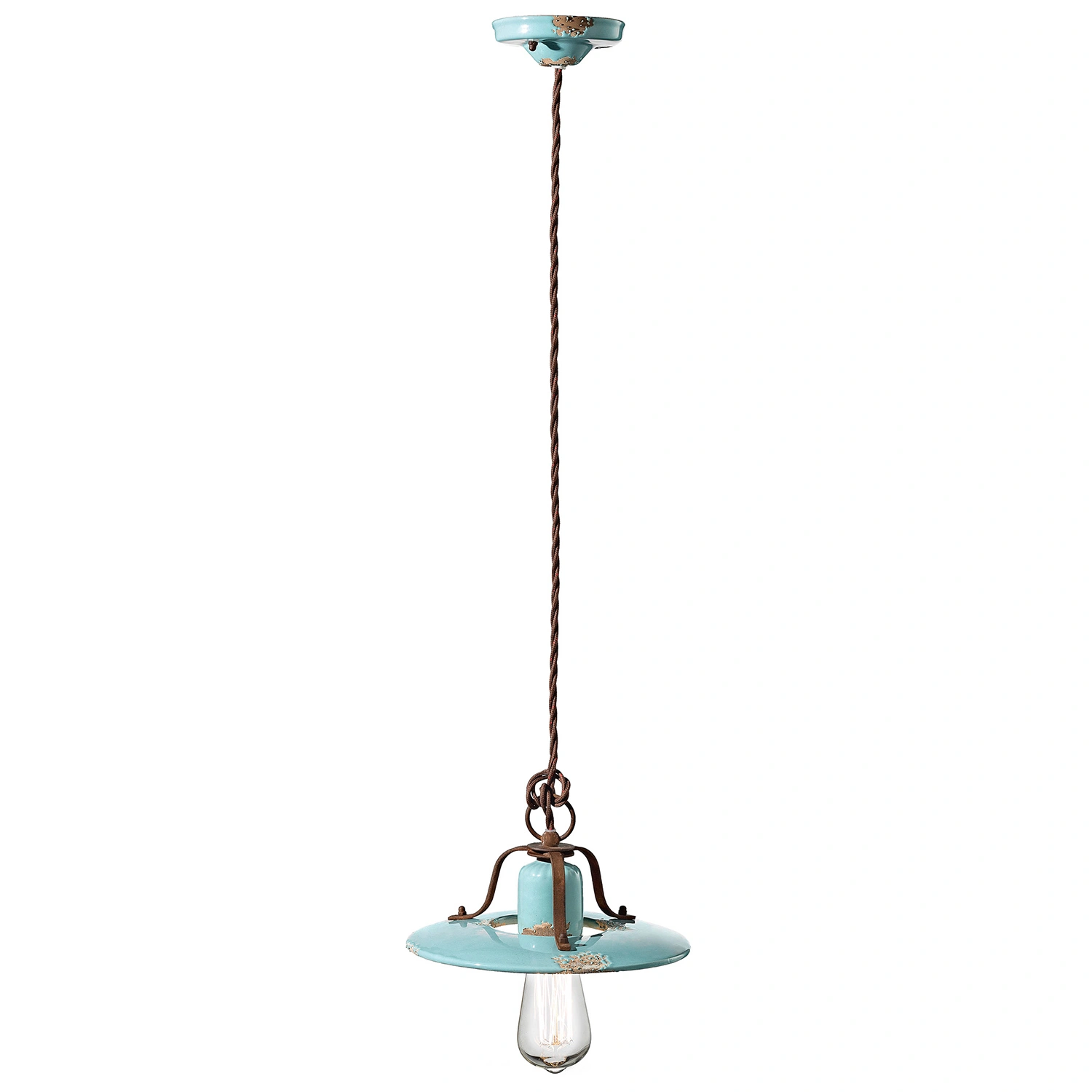FERROLUCE Vintage Giorgia pendant lamp in turquoise