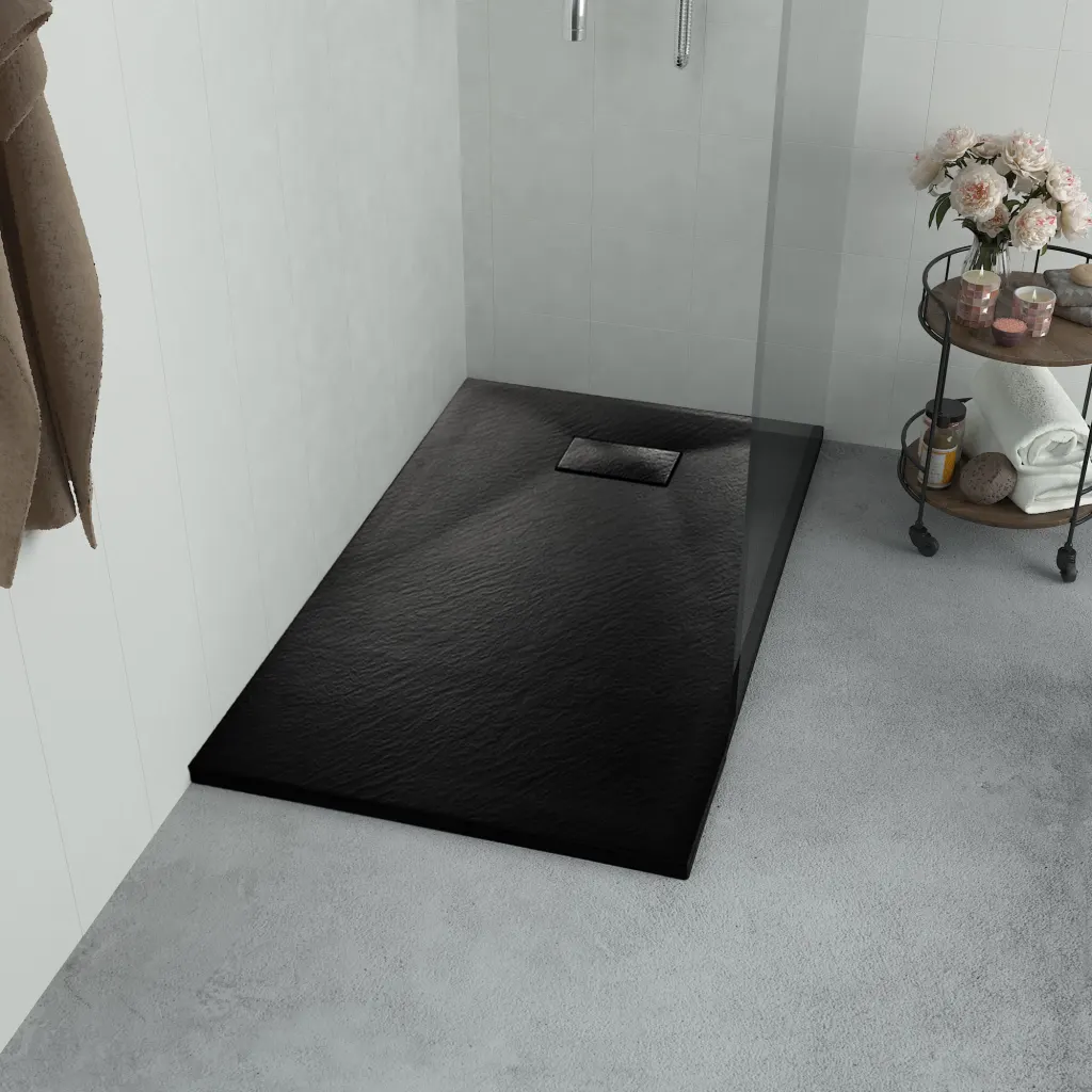 VidaXL Shower Base Tray SMC Black 120x70 cm