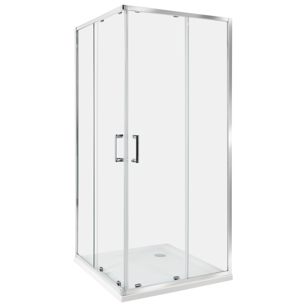 Beliani Shower Enclosure 90 X 90 X 185 Cm Silver Tela