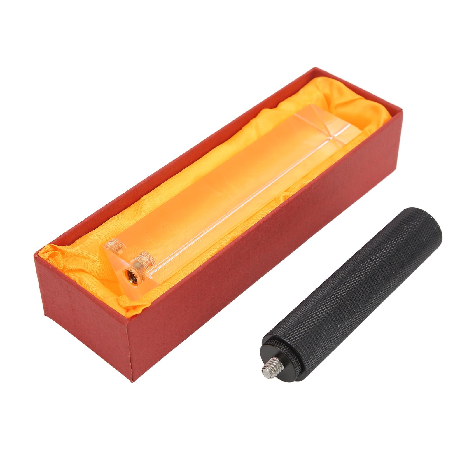 Koogeelife 14 Inch Optical Glass Triangular Prism Colorful Transparent Physics Teaching Prism for Artistic