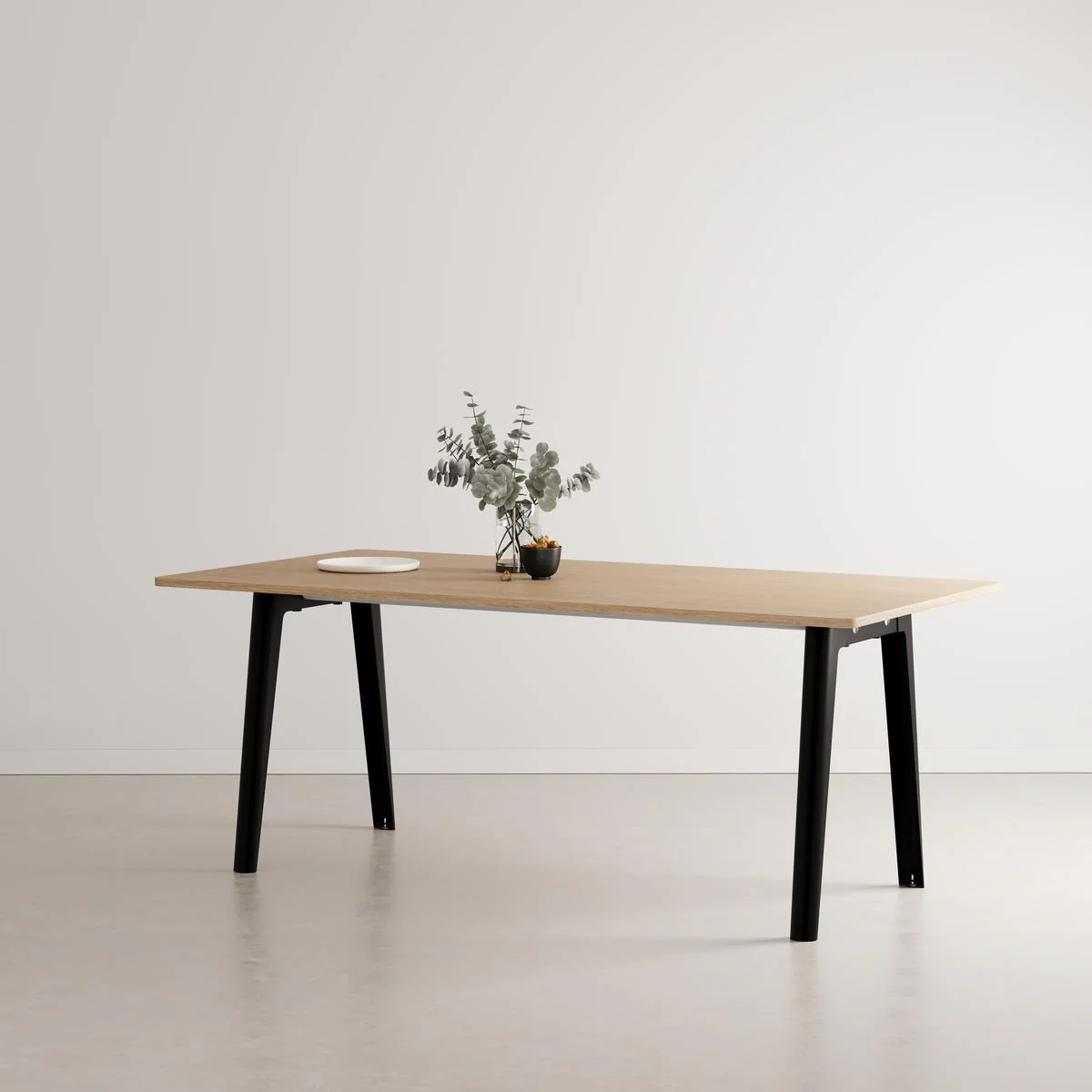 Tiptoe New Modern Dining Table - Graphite black / Recycled oak / Large : 190cm Rectangular Dining Tables Wooden Dining Tables Designer Furniture From
