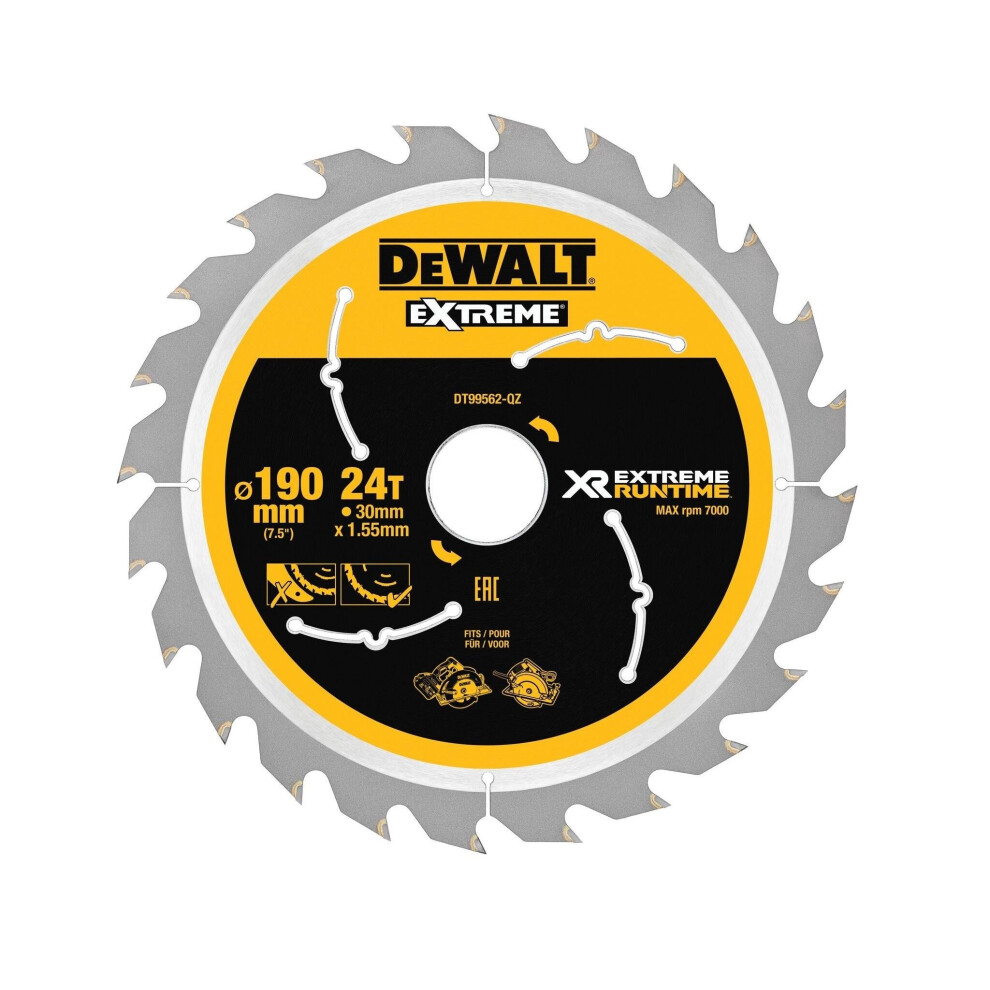 DeWALT Hoja de sierra circular  , hoja 190mm, husillo 30mm, DT99562-QZ