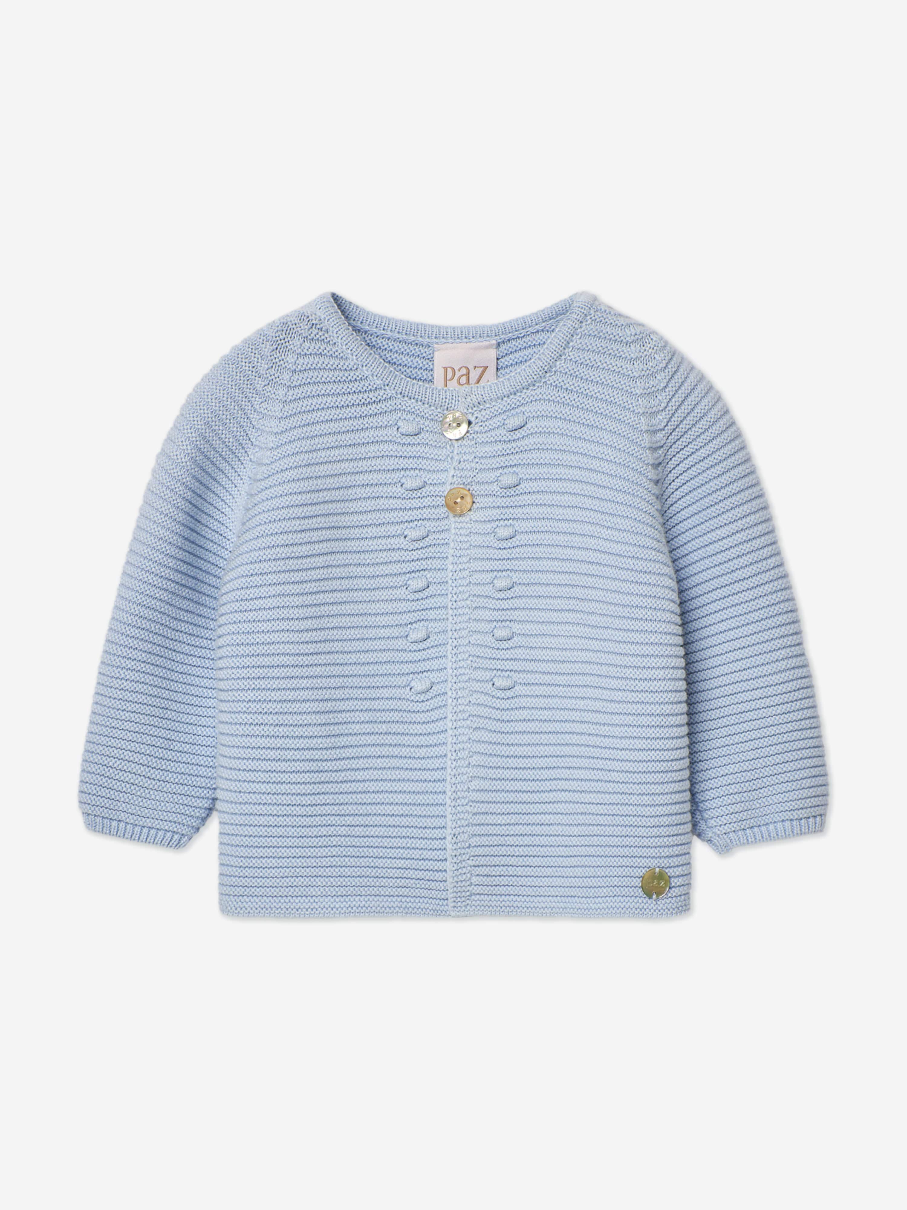 PAZ Rodriguez Baby Boys Knitted Cardigan in Blue 9 Months By Childsplay Clothing