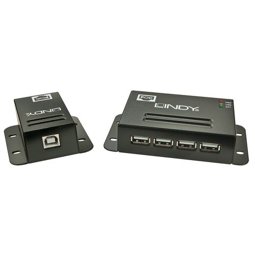 LINDY 50m USB 2.0 4 Port CAT.5/6 Extender with Power over CAT.5/6