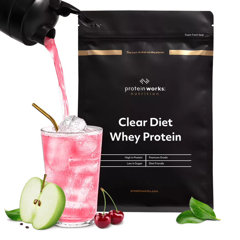 The Protein Works Clear Diet Whey Isolate - 20 Shakes - Sour Cherry & Apple - 500g - Low Calorie Clear Whey - Protein Works - 20g Protein Per Serving - Juice Whey