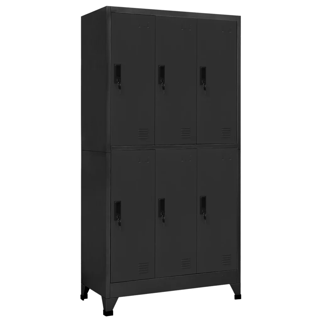 VidaXL Locker Cabinet Anthracite 90x45x180 cm Steel