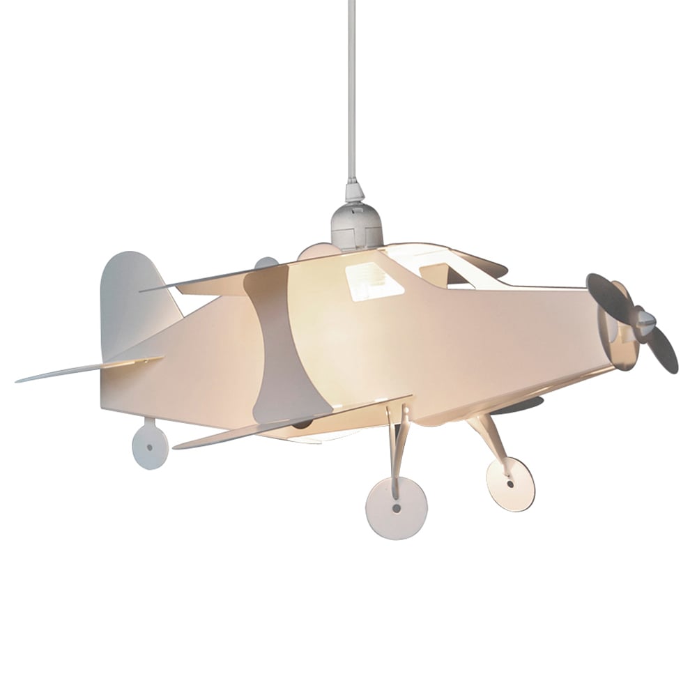 Valuelights Children's Nursery White Aeroplane Ceiling Lamp Pendant Light Shade