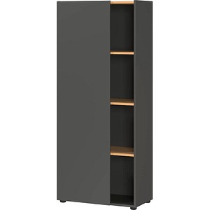 Germania Filing Cabinet with 3 Shelves - Granite and Oak, none