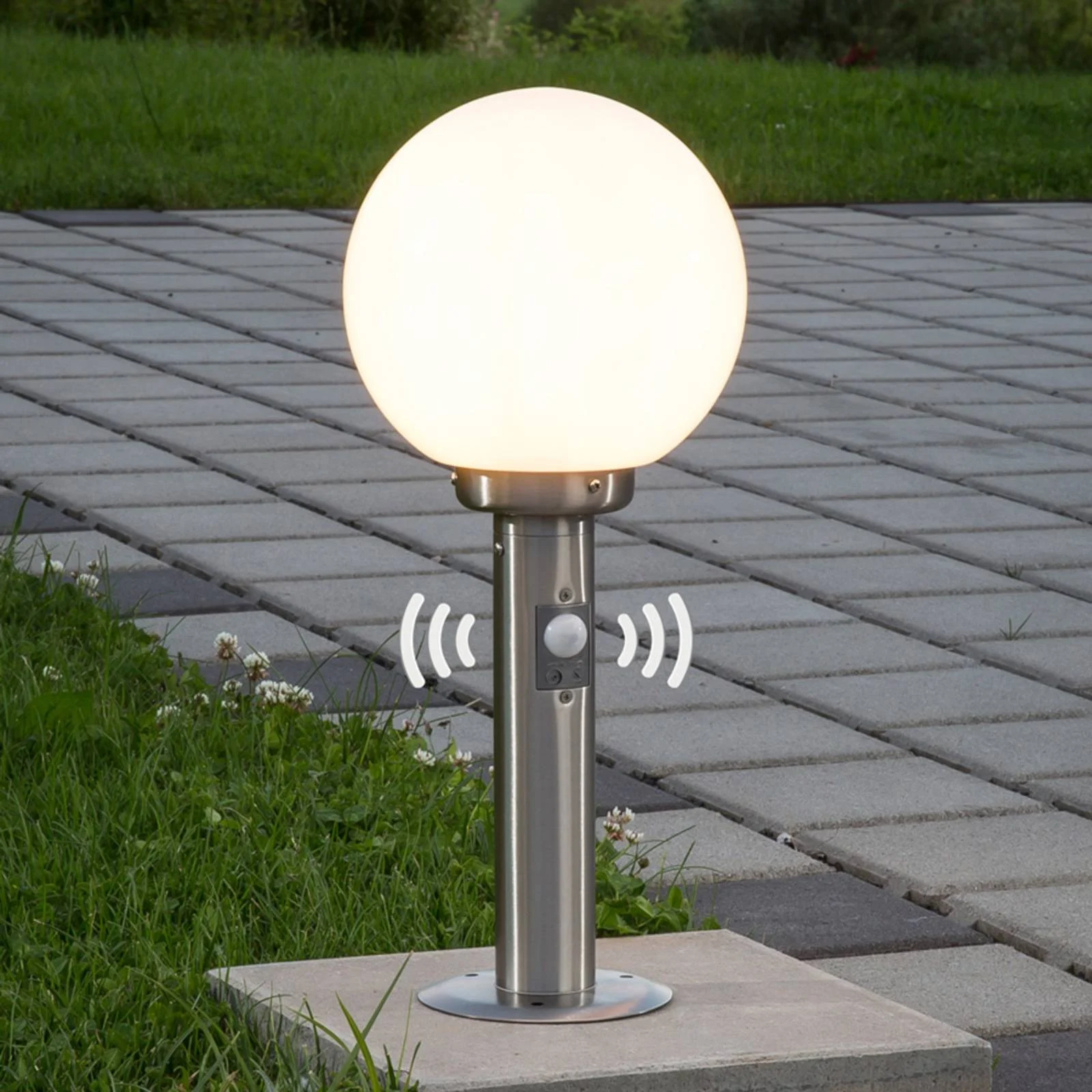 Lampenwelt.com Vedran - pillar lamp including motion detector