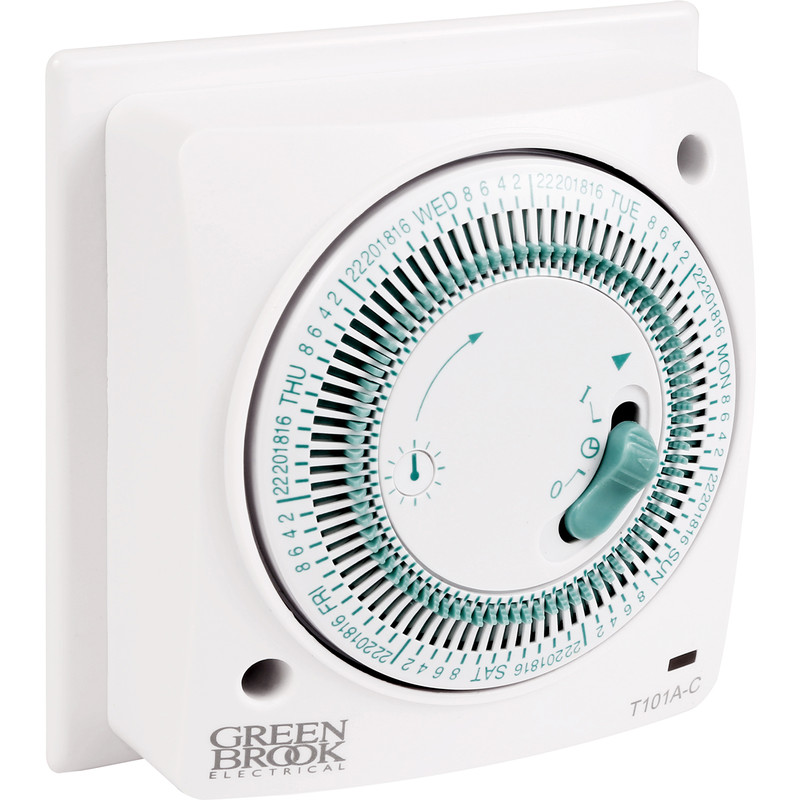 Greenbrook Electrical Greenbrook 7 Day Mechanical Socket Box Timer 16A Resistive 2A Inductive