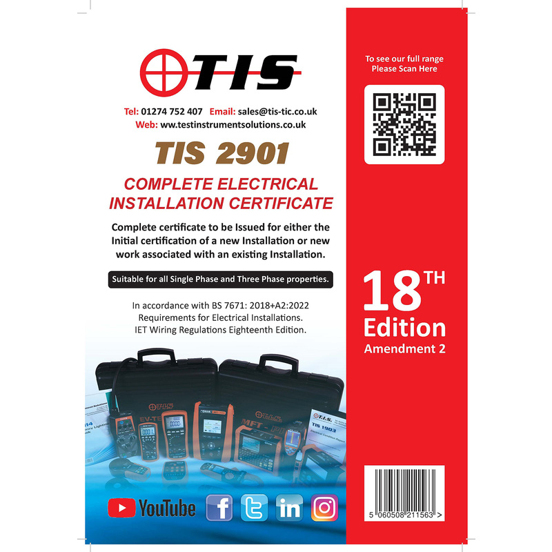 TIS Test Certificate Book Domestic Electrical Installation