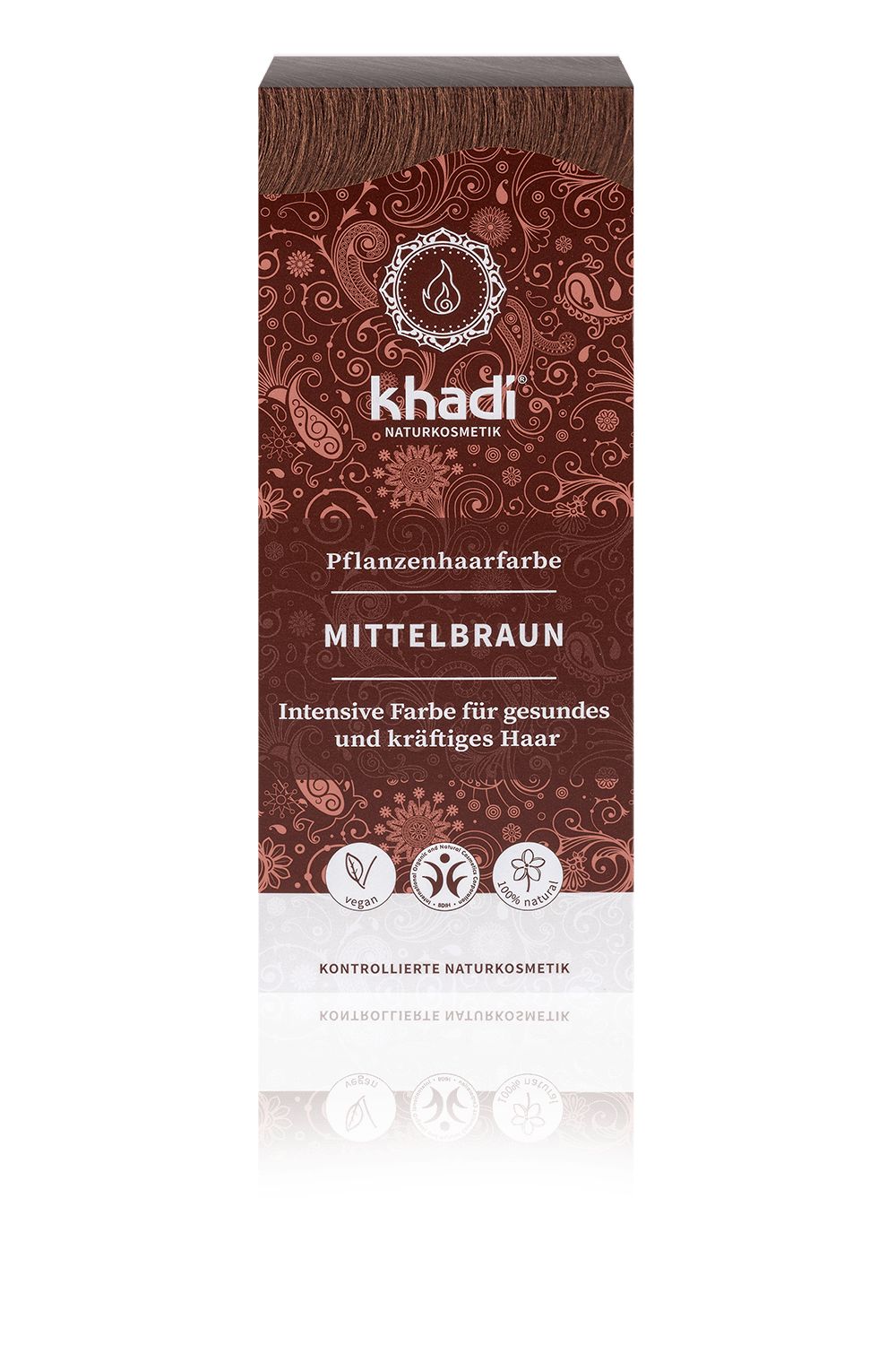 Khadi Natural Permanent Hair Colour Powder Medium Brown 100g