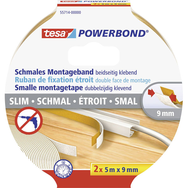Tesa 77743-00000-00 Powerbond Tape 5m x 19mm for wallpaper Plaster