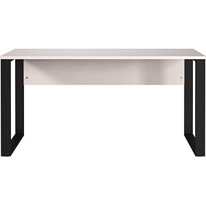 Germania Desk with Front Panel and Metal Runners - Cashmere and Black, none