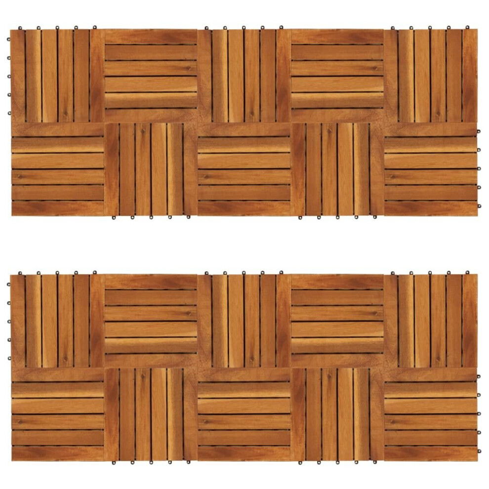 VidaXL Decking Tiles Vertical Pattern 30 x 30 cm Acacia Set of 20