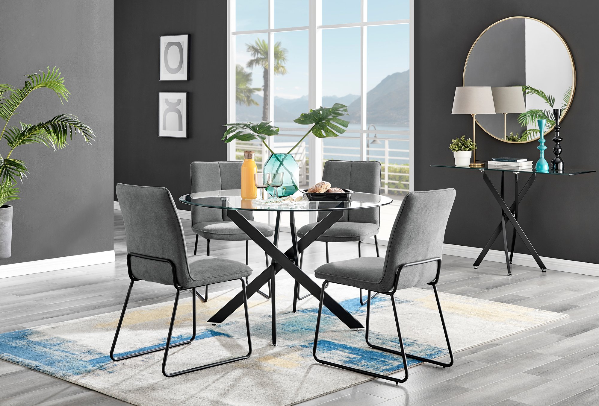 Furniture Box 4 - Person Counter Height Dining Set black