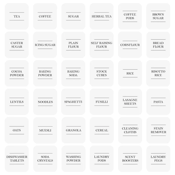 Argon Tableware Storage Jar Labels - Pack of 36 Labels - White