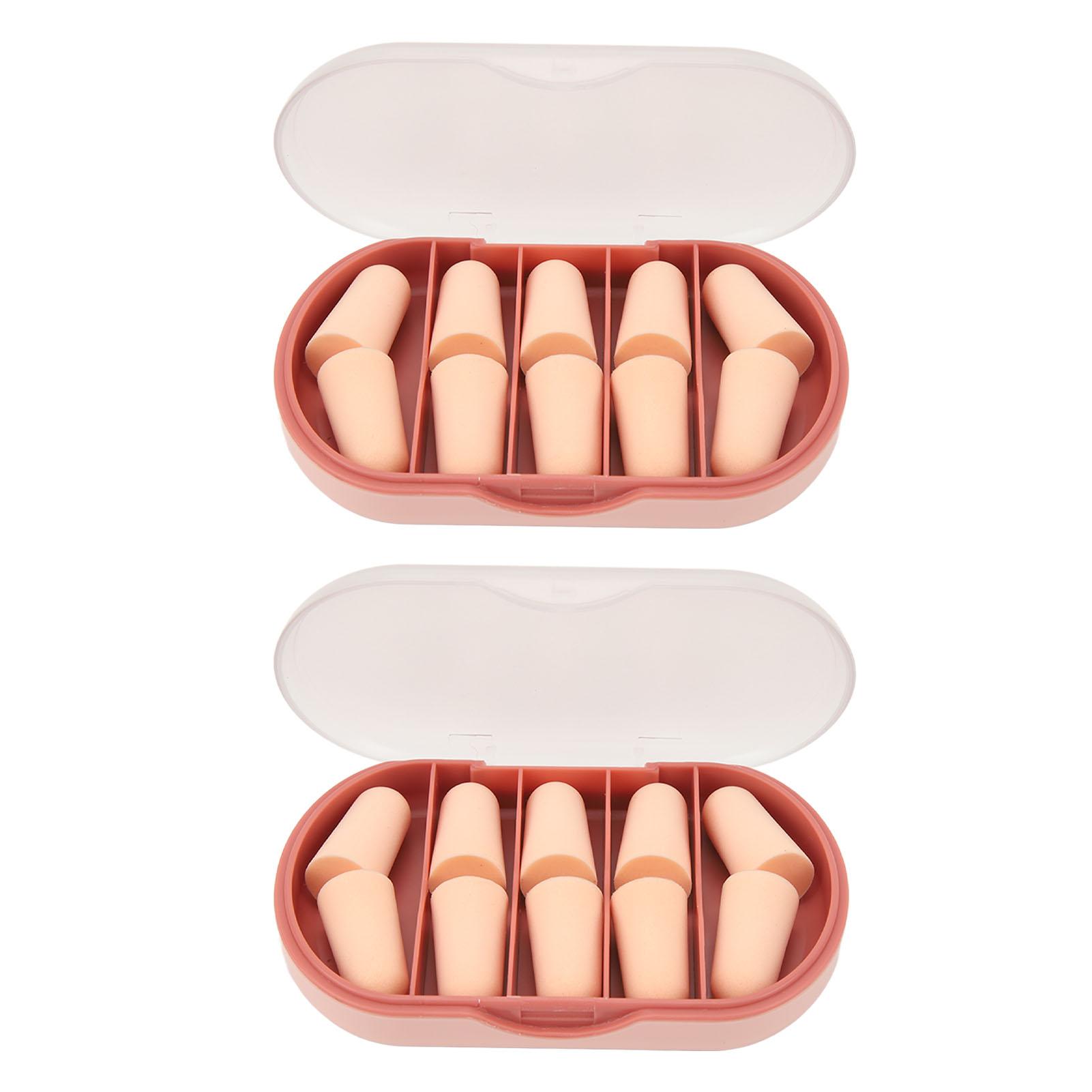 GoolRC 2 Packs Noise Cancelling Ear Plugs Soft Round Thick Ear Plugs Bulk with Storage Box Pink