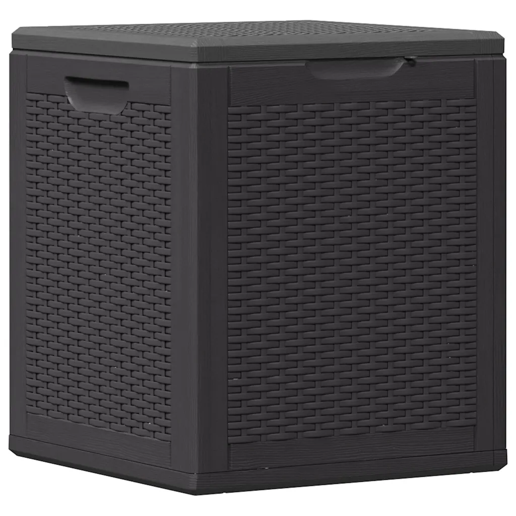 VidaXL Garden Storage Box 90L Black PP Rattan