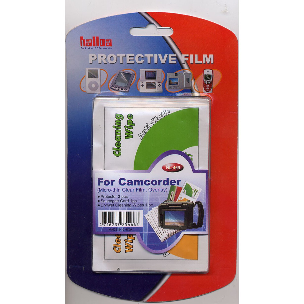 Kenable Halloa Protective Film For Camcorders With Anti Static Wipe