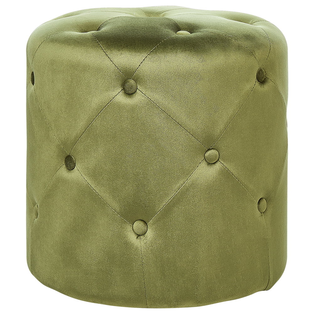 Beliani Pouffe Corolla Olive Green Velvet
