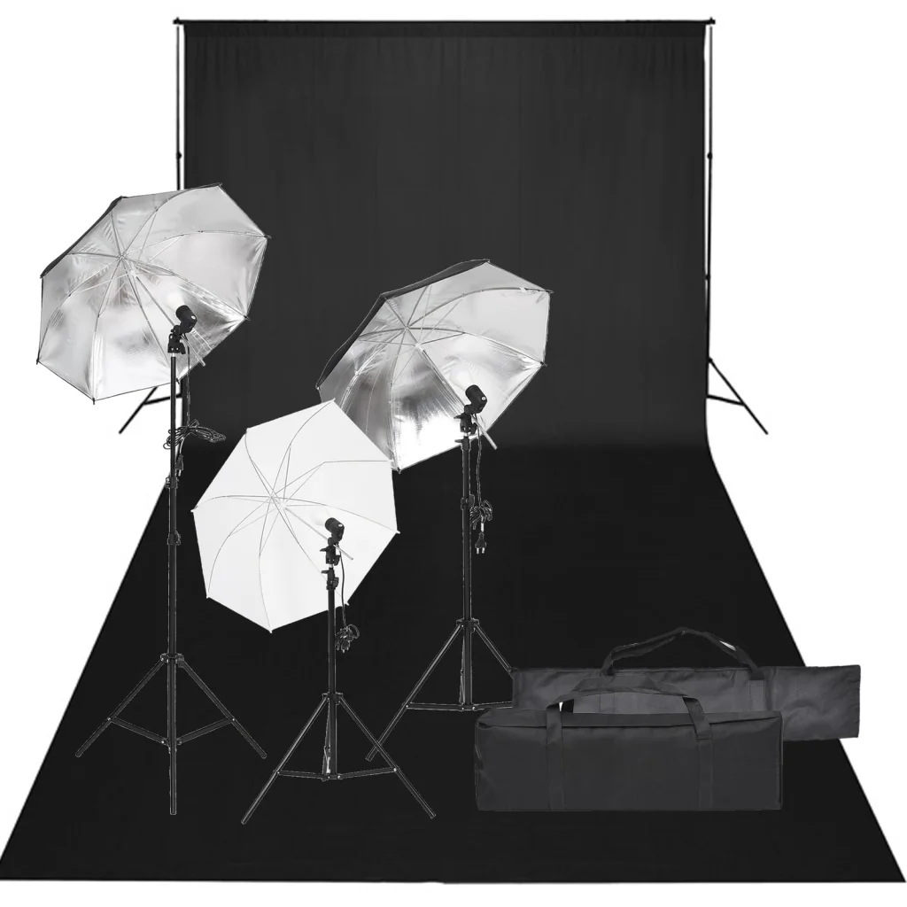 VidaXL Photo Studio Kit with Light Set and Backdrop