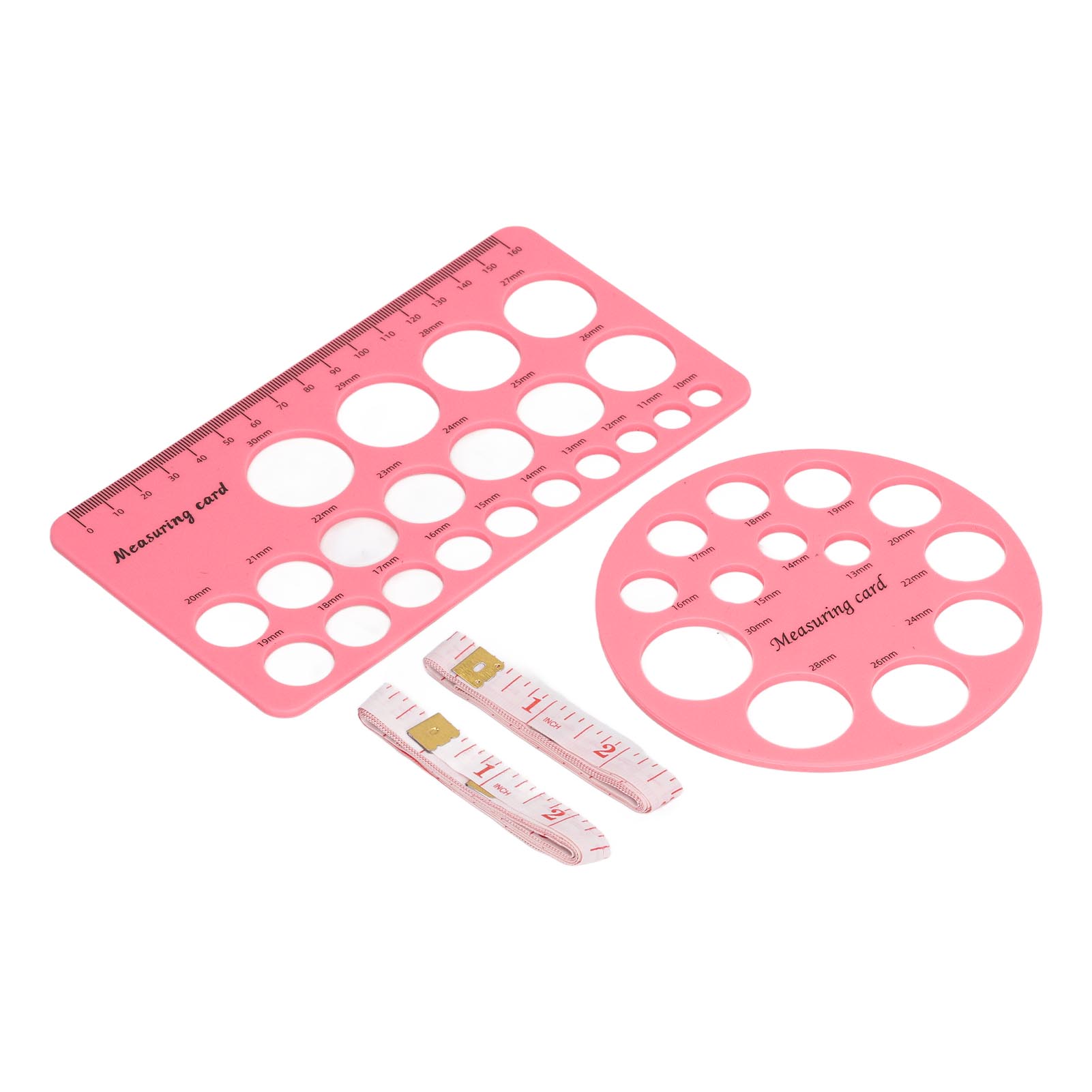 TOMTOP JMS Flange Measurement Tool Sizing Nipple Rulers Set Silicone for Breast Pump Round and Rectangle Pink pink