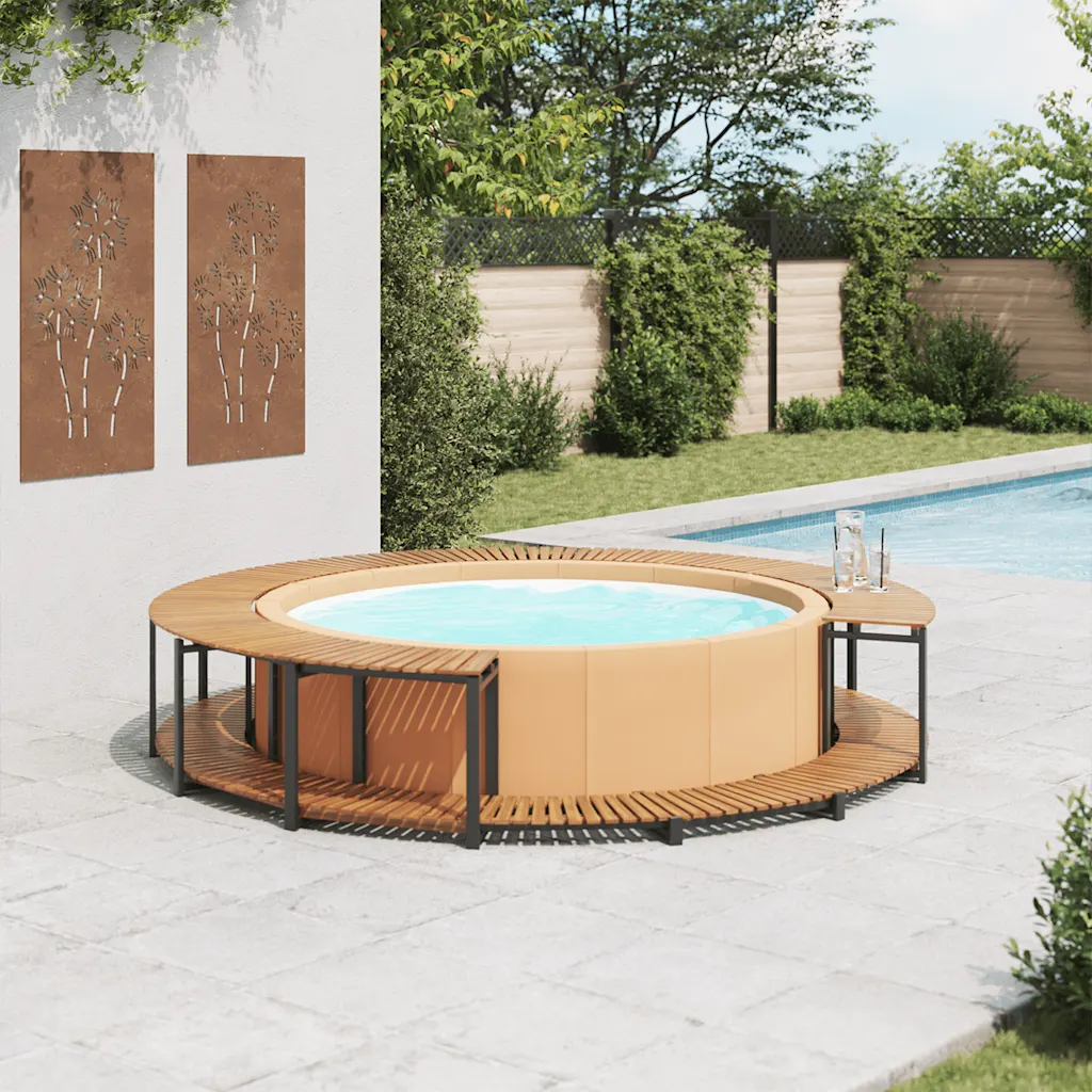 VidaXL Spa Surround 273x53 cm Solid Acacia Wood