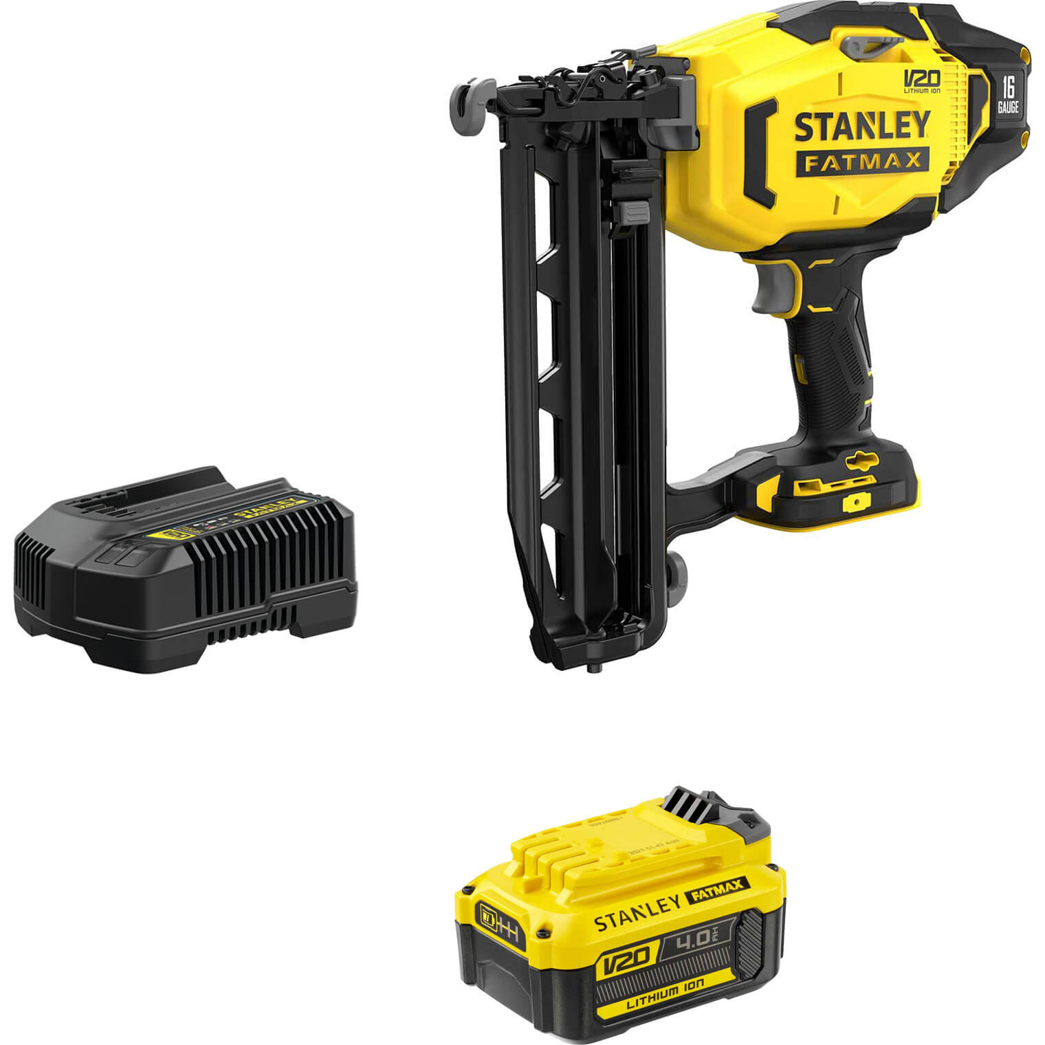 Stanley Fatmax V20 Sfmcn616 18v Cordless 16g Second Fix Nail Gun 1 X 4ah Li-ion Battery Charger No Case