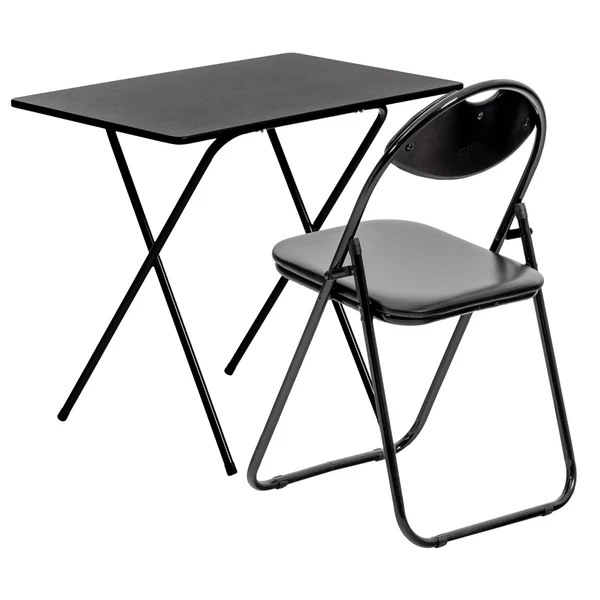 Harbour Housewares Folding Wooden Desk & Chair Set All Black