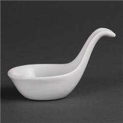 Olympia Whiteware Miniature Spoon Shape Dipping Bowls 57x 57mm