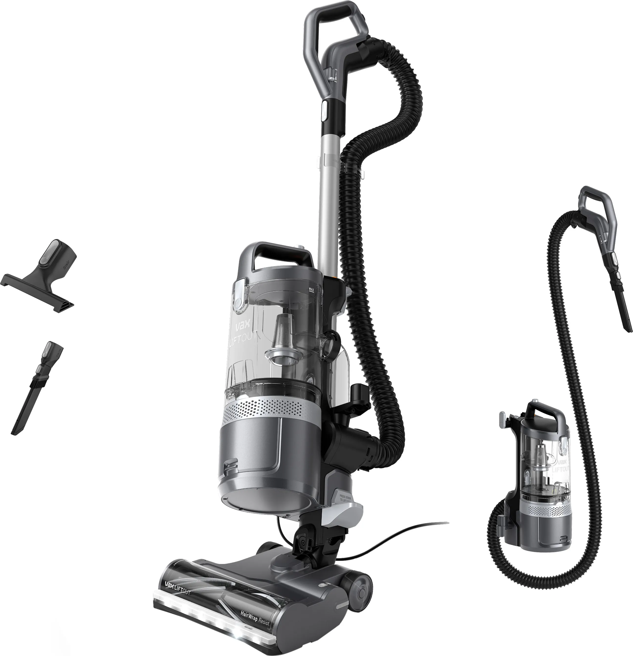 Vax Liftout Cdup-loxs Upright Vacuum Cleaner, Graphite
