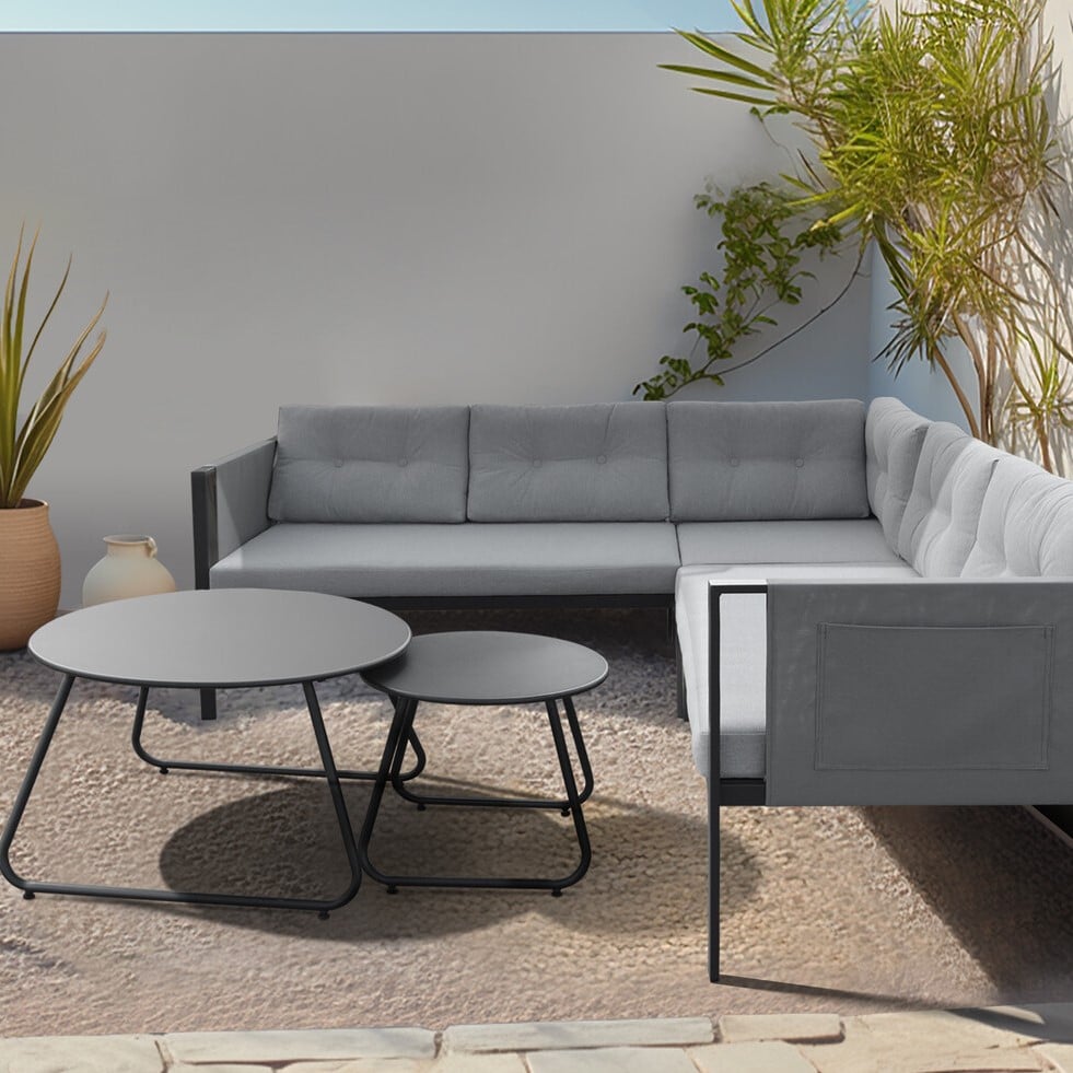 Sicily Corner Sofa Set - Grey
