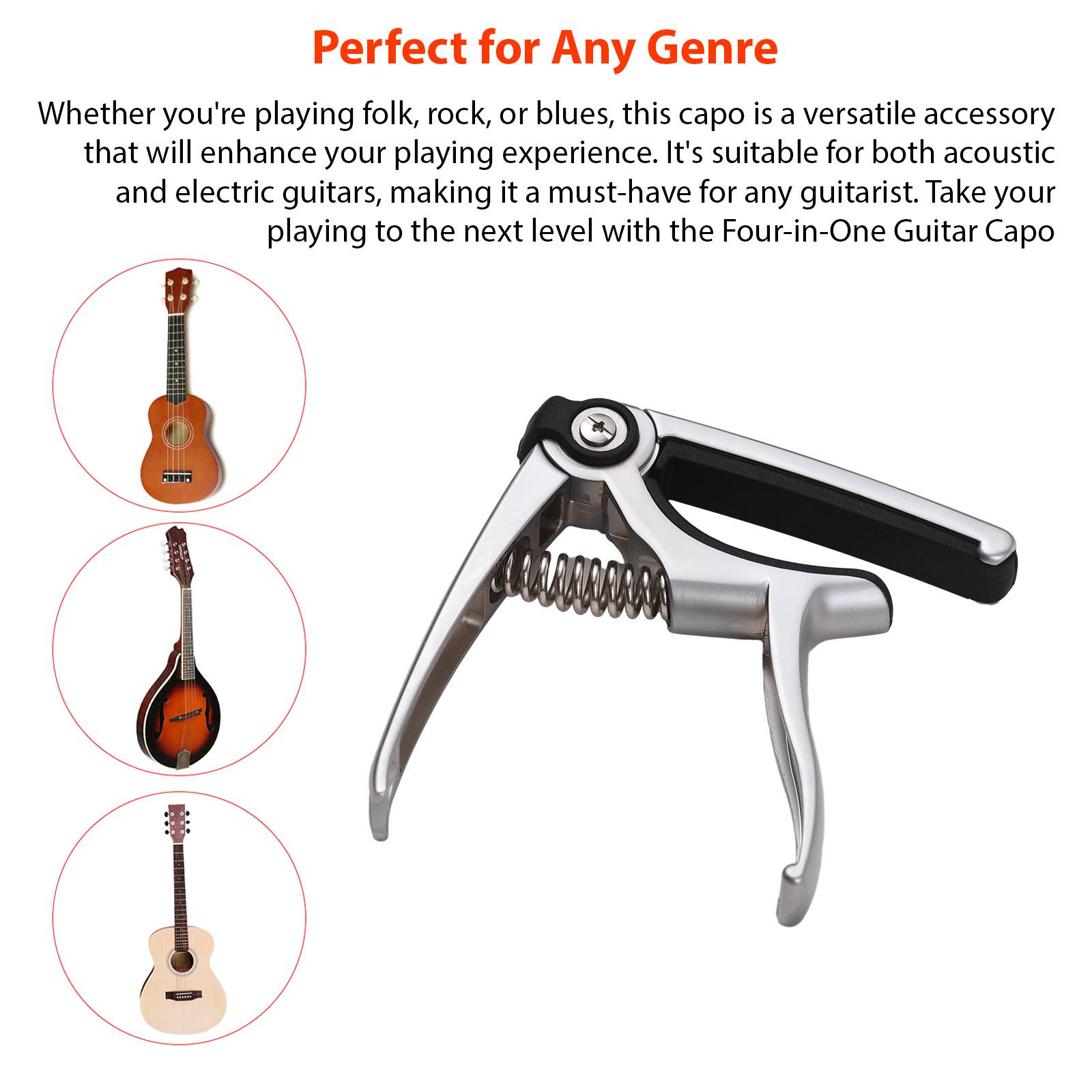 TOMTOP JMS 4-in-1 Guitar Capo Quick Change Capo Capo Function Starting Nail Function String Cutter Pick Holder