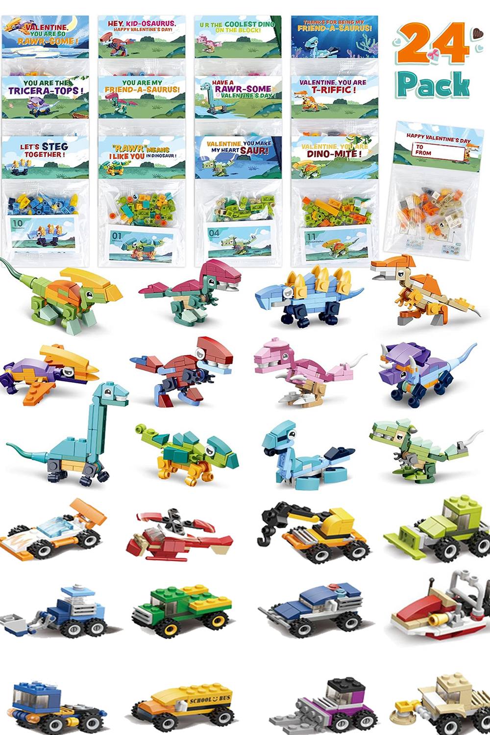 Living And Home 24 Pcs Insects Racing Car Building Kits Toy Christmas Gift