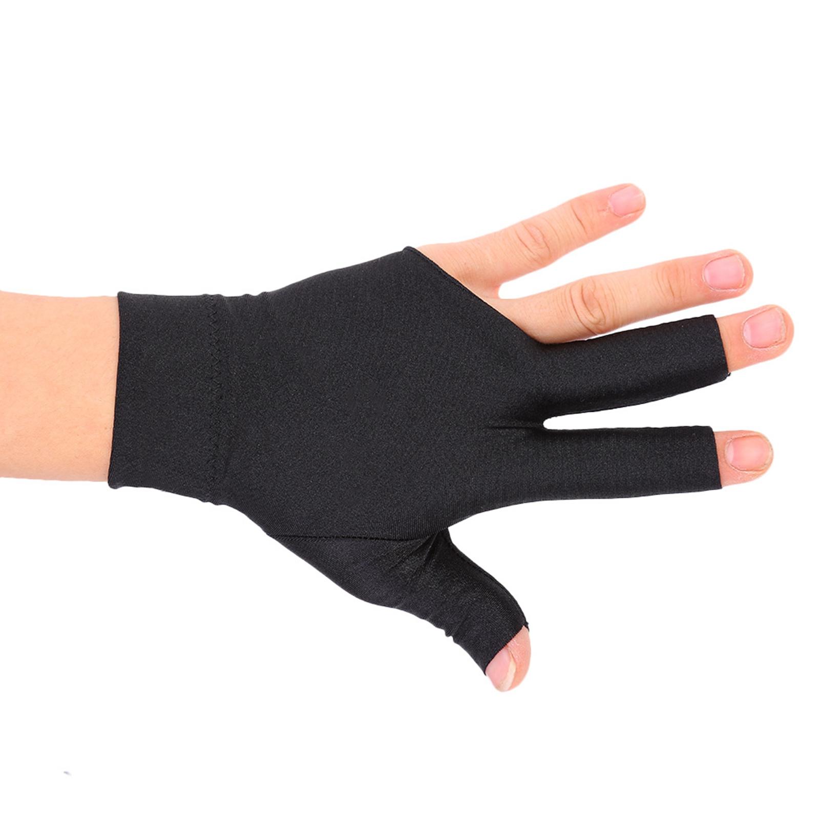 Lixada Snooker Billiard Shooter Cue Pool Gloves Left Hand Open Three Finger Spandex Glove