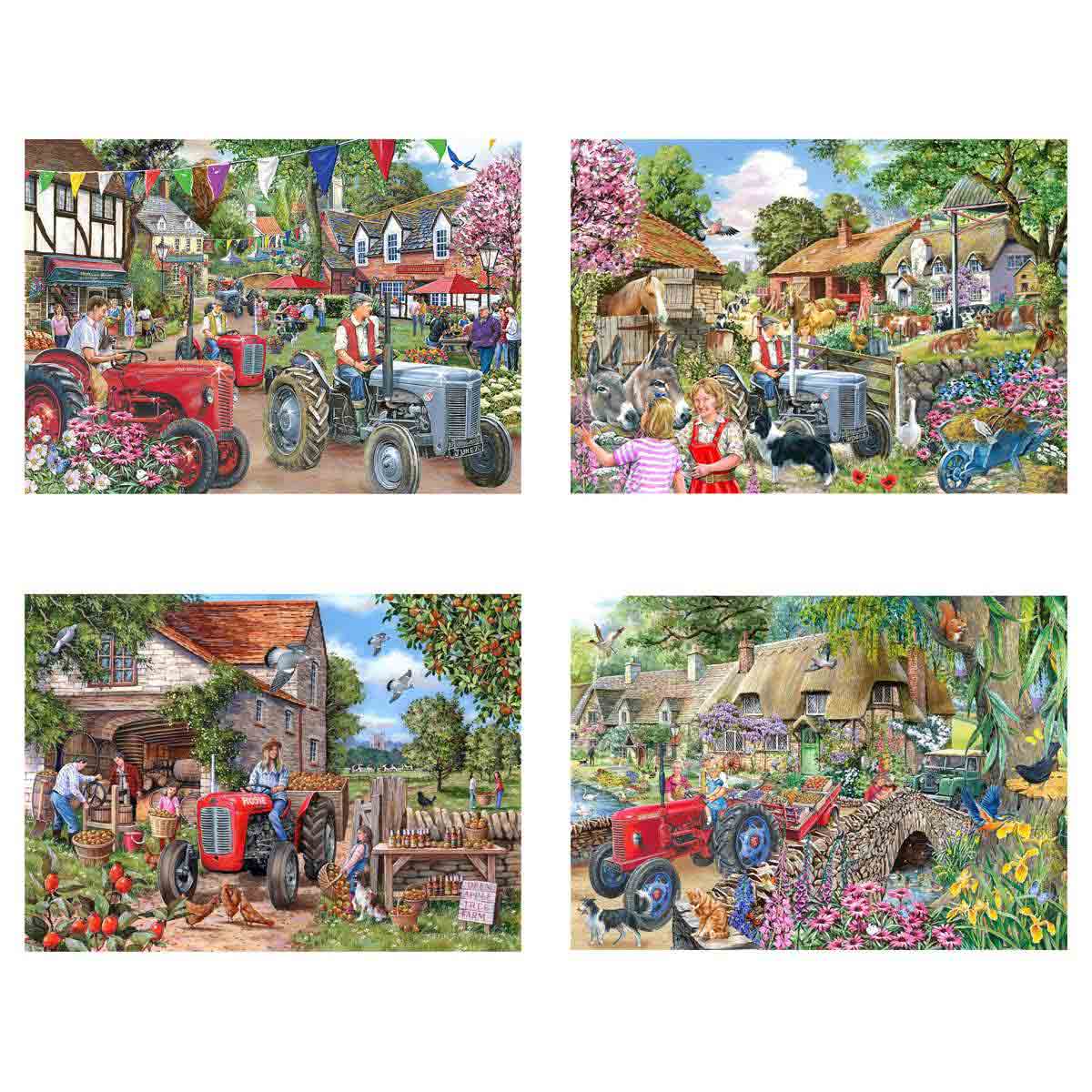 The House Of Puzzles Farmer's Friends Jigsaw Set - 4 x BIG 250 Piece Jigsaws, Multi