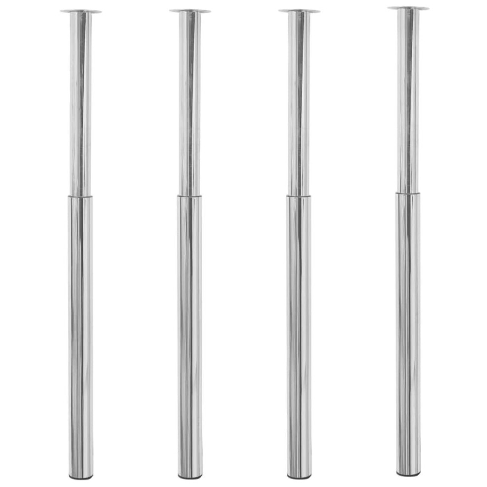VidaXL Telescopic Table Legs 4 pcs Chrome 710 mm-1100 mm