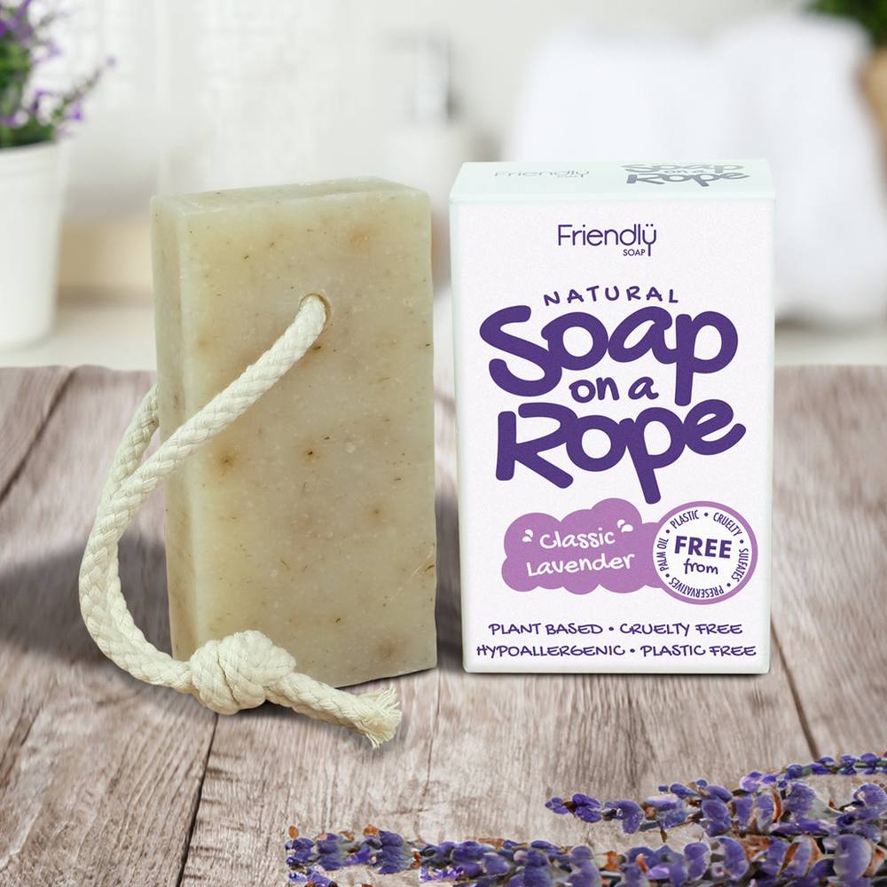 Friendly Soap Lavender Soap Bar on a Rope - 125g
