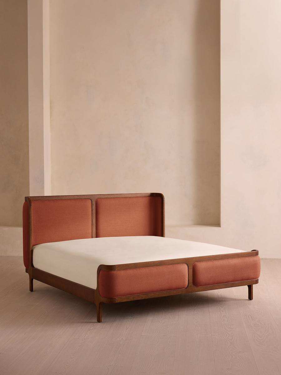 Soho Home Belsa Bed, Double, Linen, Sienna