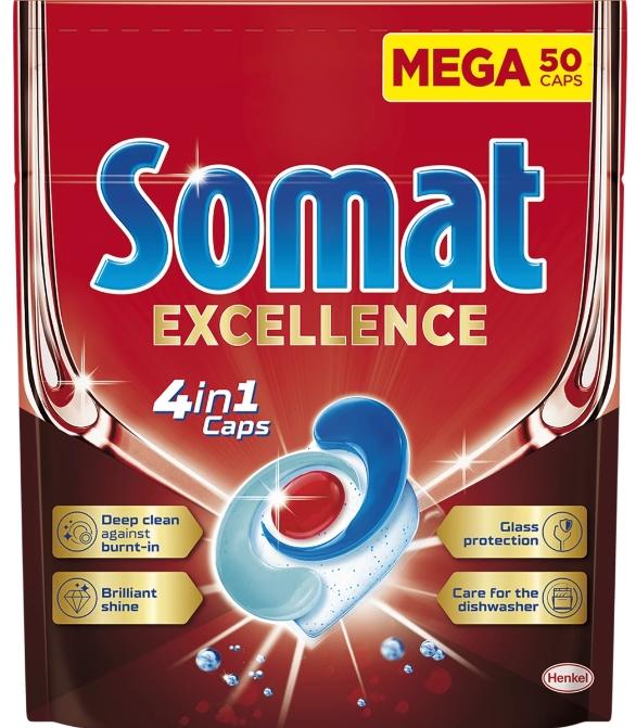 MANADA - HomeCare Somat Excellence 4in1 Dishwasher Capsules, 50 pcs.