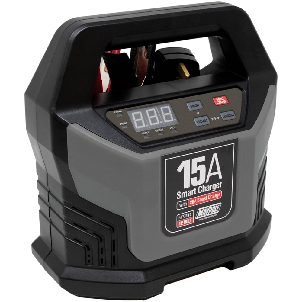 MAYPOLE 12V 15A Battery Charger with 20A Boost Charge