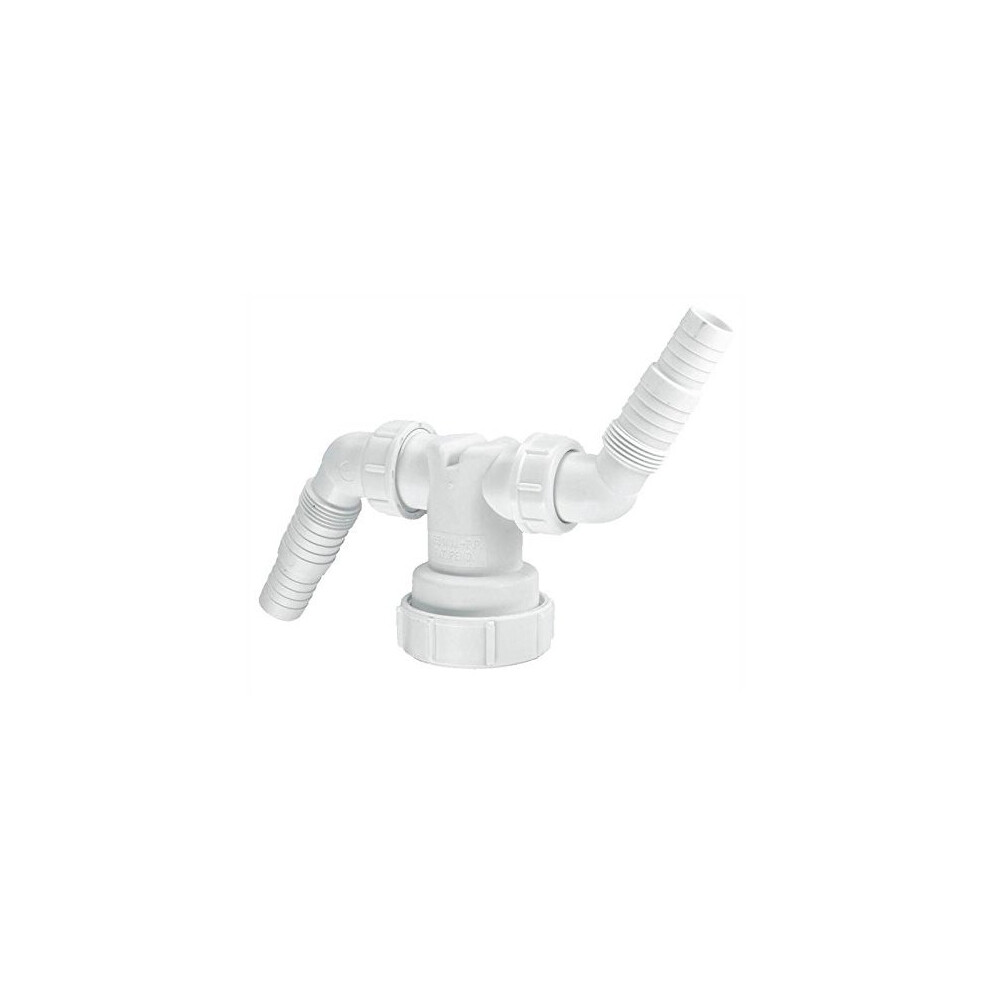 McAlpine V33Wm Twin Connector For Plumbing Two Domestic Appliance Discharge Hoses Into Standpipe Trap