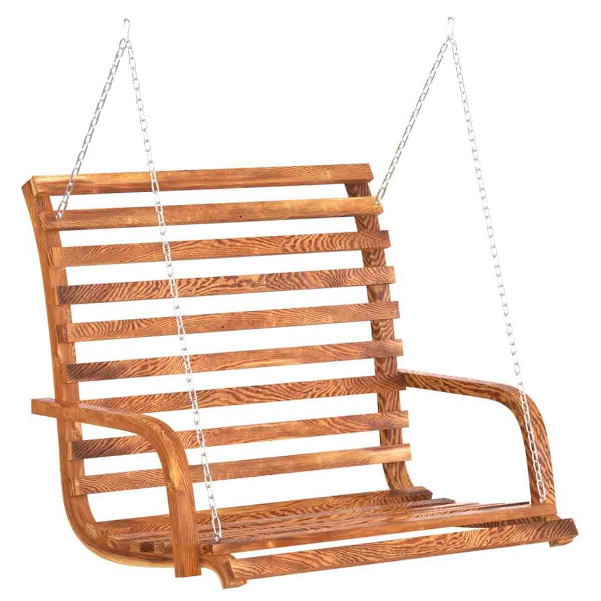 VidaXL Swing Bench Solid Bent Wood with Teak Finish 126x92x63 cm