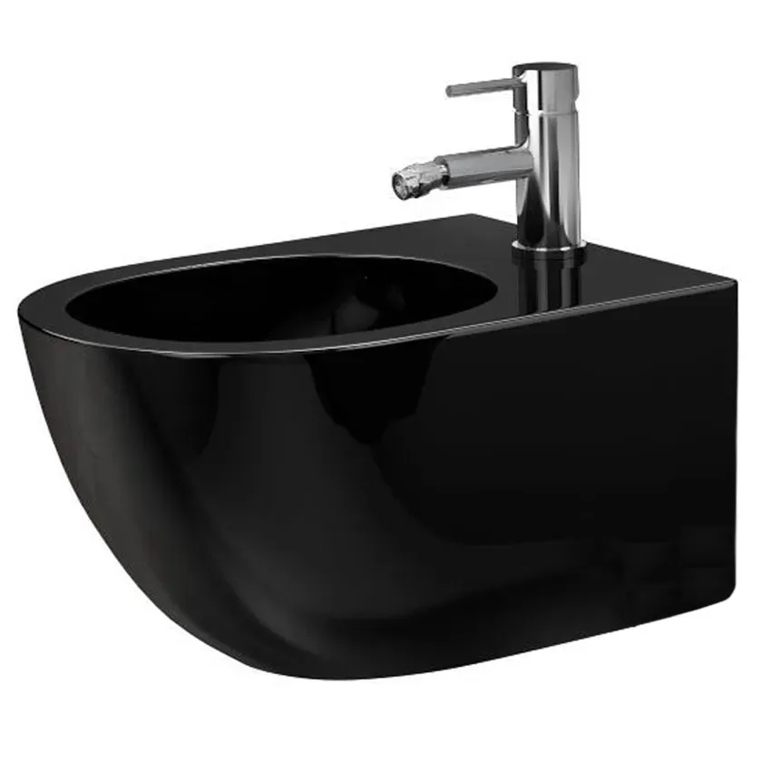 Rea Bidet Rea Carlo Mini Black, Ceramic